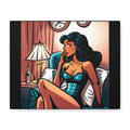 Pin-Up Boudoir Canvas Print — Retro Glam Woman Matte Stretched